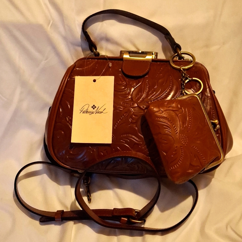 Patricia Nash Tooled Gracchi Florence Purse and Coin Purse Selling Together